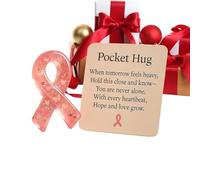 Abrazo De Bolsillo De Deseos - 1 Tarjeta De Recuerdo Con Cinta Para PC, Tarjeta De Felicitación Conmemorativa Compacta, Abrazo De Bolsillo Para La Conciencia Del Cáncer De Mama | Tarjeta De Motivación