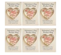 Abrazo De Bolsillo Del Día San Valentín: Un Pequeño Recordatorio Gran Amor, Corazón Con Tarjetas Felicitación, Algo Amor Está Destinado A Ser Llevado Cerca Una Relación Intercambio Recuerdos(6pcs)