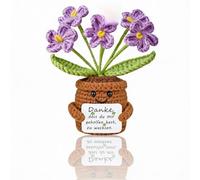 Abrazo de bolsillo Regalo de flor de energía positiva Flor nomeolvides Florde ganchillo hecha a mano con tarjeta Serie de patatas Regalo de despedida de ganchillo educadores y amigos (morado)