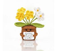 Abrazo de bolsillo Regalo de flor de energía positiva Flor nomeolvides Florde ganchillo hecha a mano con tarjeta Serie de patatas Regalo de despedida de ganchillo educadores y amigos (amarillo)