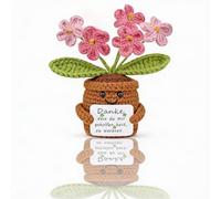 Abrazo de bolsillo Regalo de flor de energía positiva Flor nomeolvides Florde ganchillo hecha a mano con tarjeta Serie de patatas Regalo de despedida de ganchillo educadores y amigos (rosa)
