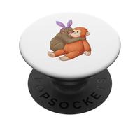 Abrazo de Conejo de Pascua Punch The Monkey PopSockets PopGrip Adhesivo