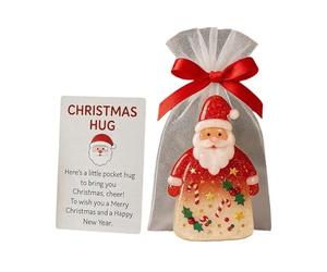 Abrazo de Navidad genérico - PP 7,5 x 5,5 cm | Pequeño abrazo de Navidad de bolsillo | Regalo de Navidad con tarjetas de ánimo, colgante de Papá Noel, idea de regalo atento para amigos, familiares y