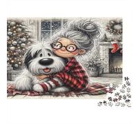 Abrazo de Navidad Puzzle 1000 Piezas Papel Reciclado para Adultos Puzzle para Adultos Juego Familiar Divertido Juego Educativo con desafío Excelente Idea de Regalo 70x50cm/1000pcs