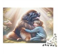 Abrazo de Perro niño Puzzle 1000 Piezas Papel Reciclado para Adultos Puzzle para Adultos Juego Familiar Divertido Regalo y Actividad Divertida para casa Excelente Idea de Regalo 52x38cm/1000pcs