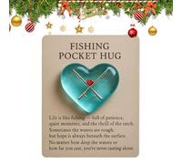 Abrazo de pesca de bolsillo, recuerdo motivacional en forma de corazón, tarjetas de recuerdo motivacionales, para pescadores, aventuras al aire libre, maridos, hijos, abuelos, coleccionistas