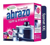 abrazo Olla y sartén - 12 almohadillas de limpieza para ollas, barbacoa y horno, esponja para lavar platos con jabón vegetal vegano, esponja de cocina, esponja de limpieza