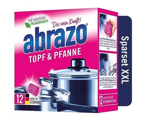 abrazo Olla y sartén - 12 almohadillas de limpieza para ollas, barbacoa y horno, esponja para lavar platos con jabón vegetal vegano, esponja de cocina, esponja de limpieza