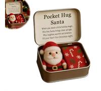 Abrazos de bolsillo navideños, pequeño abrazo de Navidad, caja de recuerdo de Navidad con tarjeta sincera para amigos y familiares (hombre de Navidad)