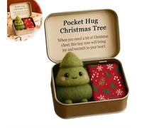 Abrazos de bolsillo navideños, pequeño abrazo de Navidad, caja de recuerdo de Navidad con tarjeta sincera para amigos y familiares (muñeco de nieve)