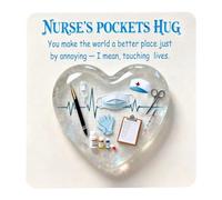 Abrazos de bolsillo para enfermeras, abrazos de bolsillo inspiradores en forma de corazón para enfermeras y médicos con tarjeta de felicitación, regalo de agradecimiento de Navidad para enfermera