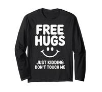 Abrazos Gratis Solo es Broma No me toques Cita sarcástica Manga Larga