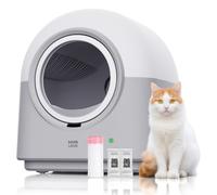ABRCT Arenero Gatos Autolimpiable Pro, 66L Arena Automatico para Gato con App, Anti-Pellizco, Anti-Fugas, Suprime Olores, y Tapete de Arena