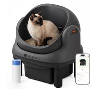ABRCT Open Top L1 - Caja de arena autolimpiable, manos libres electrónica, robot inteligente, limpieza automática, control de aplicación y seguro antipellizcos, con sensores de seguridad y forro para