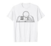 Abre tu Mente Encuentra la Verdad Pensador crítico Camiseta gráfica económica, Hombre, Blanco, L
