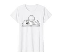Abre tu Mente Encuentra la Verdad Pensador crítico Camiseta gráfica económica, Mujer, Blanco, XL