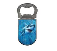 Abrebotellas 3D LiveLife - Great White Delight de Deluxebase. Abrebotellas magnético con forma de tiburón y imagen 3D lenticular. Regalos En Forma De Imanes De Nevera Para La Cocina Y El Bar.