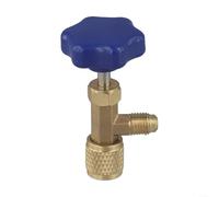 Abrebotellas automático SAE de 1/4 para R22, para R134a, R410A, herramienta fácil de usar de gas (azul)