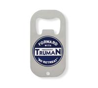 Abrebotellas de acero inoxidable con Truman No Retreat, color plateado