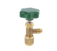 Abrebotellas de válvula de grifo para rosca 7/16 28UNF, para herramienta de refrigeración HVAC con conector de latón y cuerpo de acero inoxidable, válvula de CA de baja presión