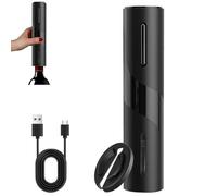 Abrebotellas de vino eléctrico recargable con luz, abridor de botellas de vino alimentado por batería de litio con cortador de aluminio, removedor automático de sacacorchos con un solo clic para el