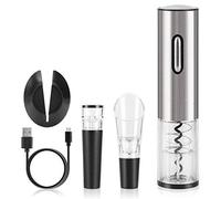 Abrebotellas eléctrico 4 en 1 de vino tinto automático, cortador de papel de aluminio, cable USB, abridor de botellas de perro