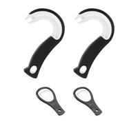 Abrebotellas En Forma De J De 2 Piezas, Abridor De Botellas De Vino Negro De 2 Piezas, Abrelatas Con Anillo, Abrelatas Con Gancho, Adecuado Para Cocinas Domésticas, Restaurantes Y Bares