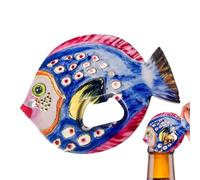 Abrebotellas en forma de pez - Pegatina magnética, herramienta de nevera | Extractor de tapas manual creativo, práctico adhesivo de pared, imán divertido para abridor de cerveza, gadget compacto de