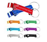 Abrebotellas Llavero Personalizado, Logo Recuerdo Boda Invitados | 6 - 200 pcs, cuerpo de aleación de aluminio, logo texto foto impreso, anilla llavero incluida, detalles boda, recuerdo