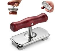 Abrebotellas manual extragrueso de acero inoxidable, abrelatas, abrebotellas de rosca ajustable con mango de madera maciza y antideslizante, abrebotellas de rosca ajustable para personas mayores