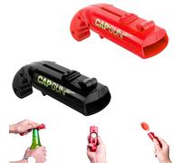 Abrebotellas Pistola 2 Piezas, Cap Gun Abrebotellas,Abridor de Botellas de Cerveza,Dispara más de 5 Metros,para fiestas en casa, barbacoa al aire libre, juego creativo, regalo divertido (rojo y negro)