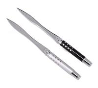 Abrecartas,2 PCS Abridor de Cartas Abridor de Sobres de Aleación de Zinc Abrecartas con Mango de Madera Espada, abrecartas, Cuchillo de Corte de Papel metálico para Damas, Mujeres y Hombres