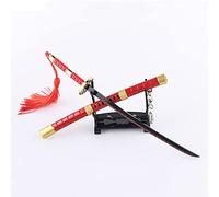 Abrecartas de espada en miniatura, llavero Katana de aleación de zinc con funda y soporte, regalo perfecto de anime para fans y coleccionistas