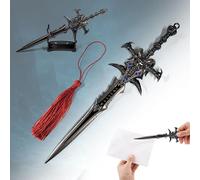 Abrecartas Frostmourne de World of Warcraft en forma de espada con base, 22,5 cm, accesorio para hogar y oficina, regalo y mercancía para fanáticos y coleccionistas
