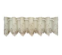 ABREEZE Cortina decorativa para caf , media ventana, bordada, peque a, cenefa para ventanas, ancho de 59 pulgadas y largo de 12 pulgadas