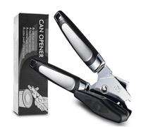 Abrelatas,Abrelatas manual 3 en 1 de alta resistencia,Abrelatas multifunción de borde liso con cuchilla de acero inoxidable,Perilla de fácil giro