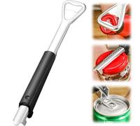 Abrelatas ajustable, multiherramienta multifuncional de acero inoxidable con agarre para tarros, abridor de tapa de tarro de agarre cómodo para manos débiles, artritis de personas mayores, abridor