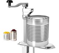 Abrelatas comercial resistente de 42 cm para latas de hasta 10 pulgadas, abrelatas manual ajustable con base, abrelatas industrial para hoteles, restaurantes, bares, plateado, 25,4 x 11,2 x 48 cm