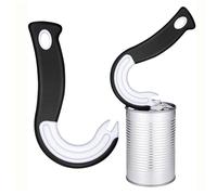 Abrelatas de anillo - Abridor de tarros en forma de J, abrelatas multifunción | Abrelatas ergonómico con mango cómodo, abrebotellas portátil para manos débiles, personas mayores y niños