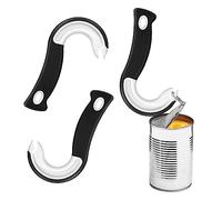 Abrelatas de Anillo de Fácil Abrir 2 Piezas Abridor de Fácil Agarre Abrebotellas en Forma de J Ayudante de Cocina para Cocina Restaurante Bar Fiesta