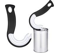 Abrelatas de gancho en forma de J, abridor de cajas de anillo fácil de tirar de anillo con anillo suéter de cristal, utensilios de cocina fácil de abrir para cajas con anillos de cierre