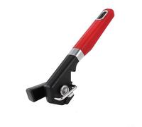 Abrelatas de mano con diseño de corte lateral y soporte magnético para tapa para un uso seguro, ergonómico y compacto para viajes (rojo)