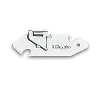 Abrelatas de Niquel 3C, diseño explorador, acero resistente, fácil manejo, ideal para abrir latas en casa o camping.