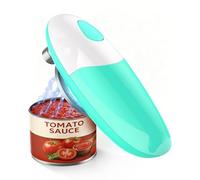 Abrelatas eléctrico, abrelatas automático de un solo toque, fácil de cortar lateralmente, todos los tamaños de latas con borde liso, manos libres, funciona con pilas, accesorio de cocina seguro para
