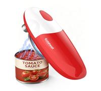 Abrelatas eléctrico, abrelatas automático de un solo toque, fácil de cortar lateralmente, todos los tamaños de latas con borde liso, manos libres, funciona con pilas, accesorio de cocina seguro para
