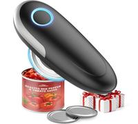 Abrelatas eléctrico, abrelatas automático de un solo toque para personas mayores con artritis, borde liso, manos libres, apertura rápida, funciona con pilas, portátil y compacto, abrelatas eléctrico