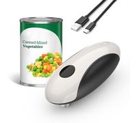 Abrelatas eléctrico, abrelatas eléctrico recargable para personas mayores con artritis, borde liso, apto para alimentos, abrelatas de corte lateral, abrelatas automático de un solo toque