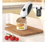 Abrelatas Eléctrico Automático, Recargable Abrelatas Eléctrico, Automático Rotación 360°, Apagado Automático, Abridor de Tarros Eléctrico Abridor de Frascos para Personas Mayores, Artritis y Cocineros