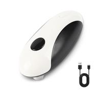 Abrelatas eléctrico recargable de un solo toque, manos libres, automático, de borde suave, para personas mayores y artritis, carga rápida USB-C, compacto para cocina, camping, todos los tamaños de