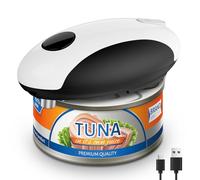 Abrelatas Eléctrico Recargable por USB - Funciona con Pilas, Operación Automática con un Solo Toque, Soporte Magnético para la Tapa & Corte Suave, Inalámbrico & Fácil de Usar para Personas Mayores